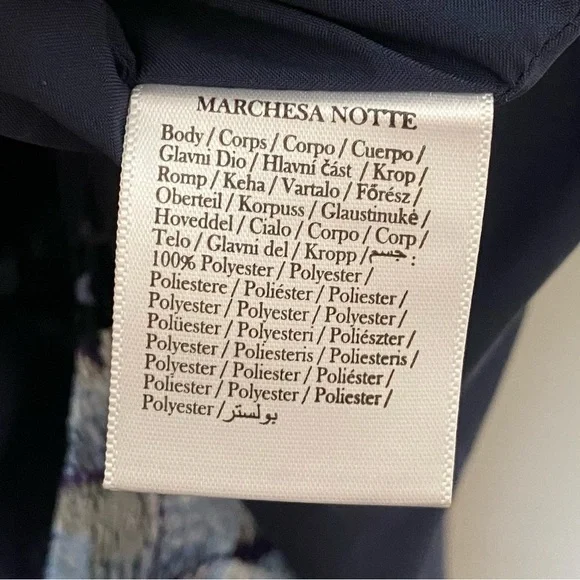 Marchesa Notte Floral Embroidered Puff Sleeve Sequin Midi Dress - Picture 9 of 11